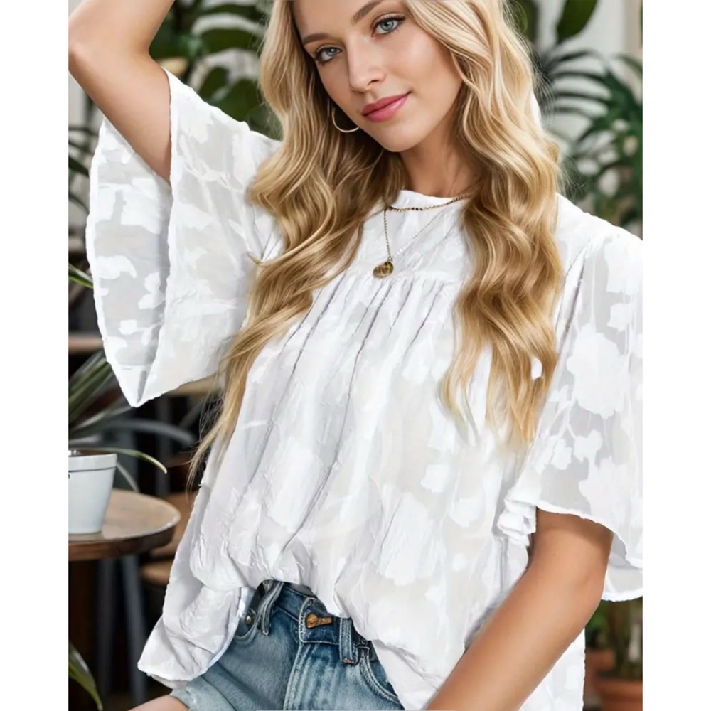 White Floral Women's Top
